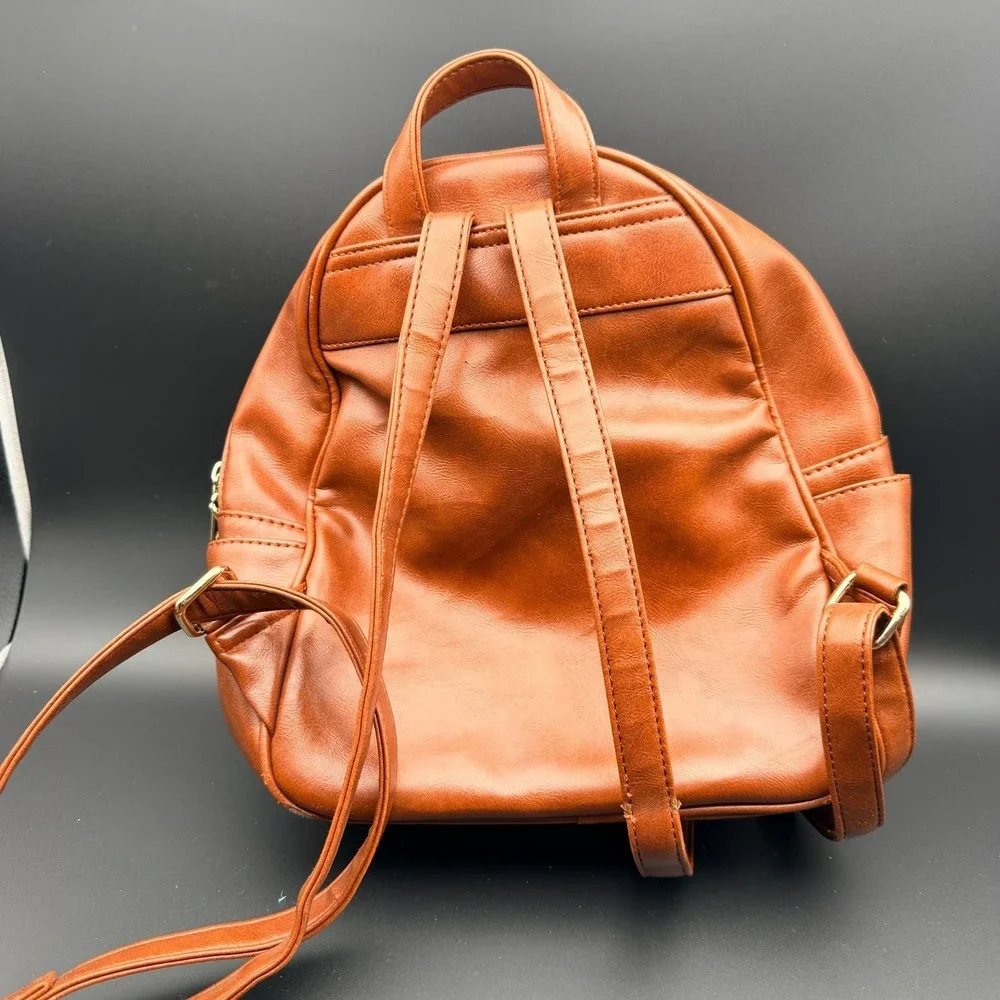 Coofit Backpack Bag Womens Brown Leather‎ Top Carry Handle Adjustable Straps